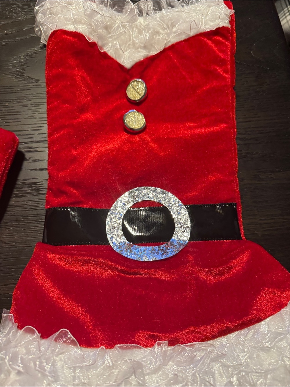 Festive Santa & Mrs. Claus Red Christmas Stockings - Picture 4 of 5